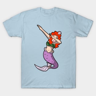 redhead dabbing mermaid T-Shirt